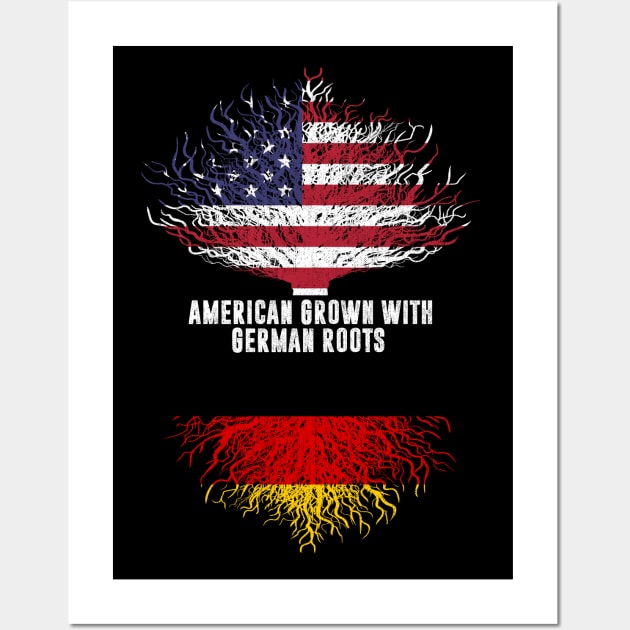 American Grown with German Roots USA Flag Wall Art by silvercoin